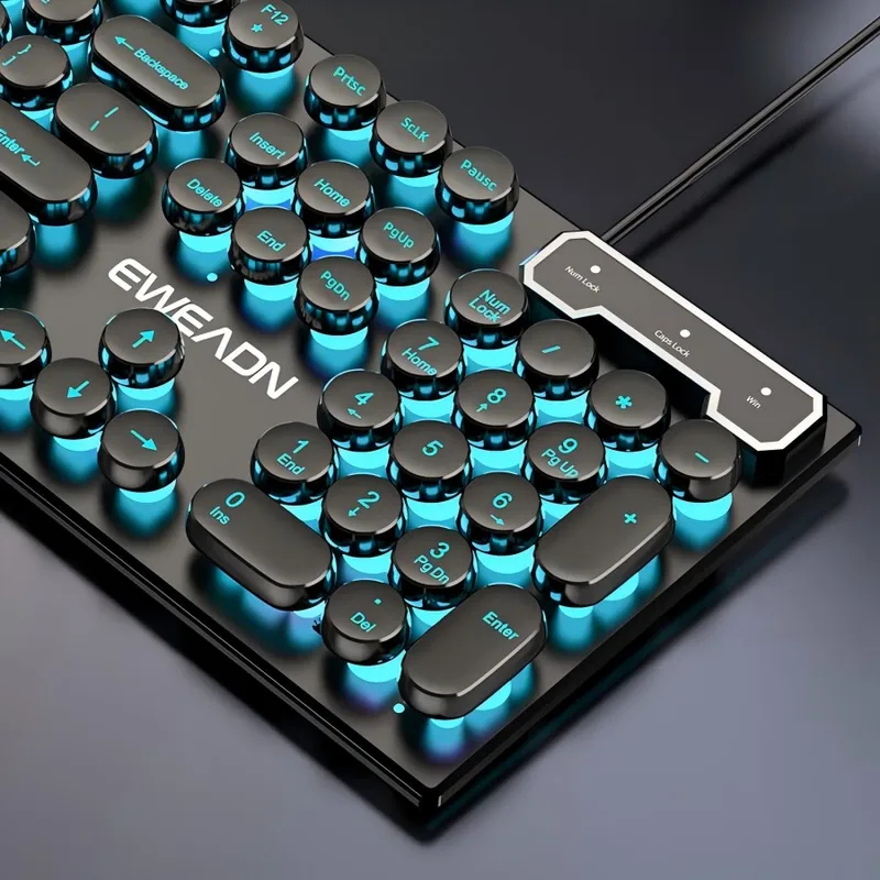 Retro Gaming Us - Retro Punk Mechanical Feel Keyboard Mouse