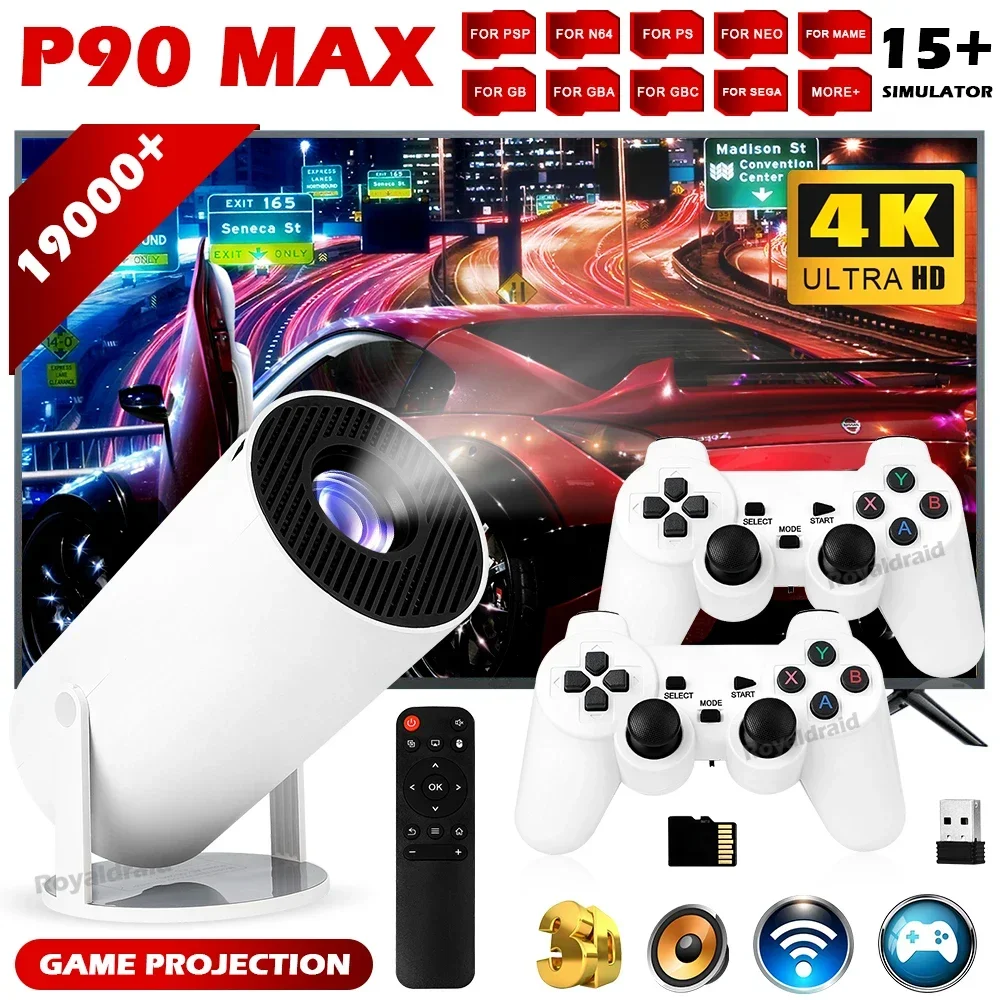 Retro Gaming With Projector - P90 Max Portable Smart Gaming Projector