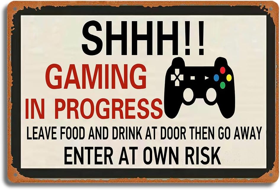 Retro Gaming Us - Retro Gaming Metal Tin Sign, SHHH!