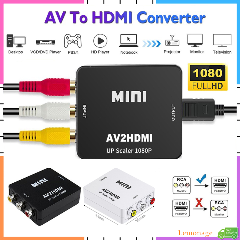 Retro Gaming With Projector - AV RCA to HDMI Converter 1080P