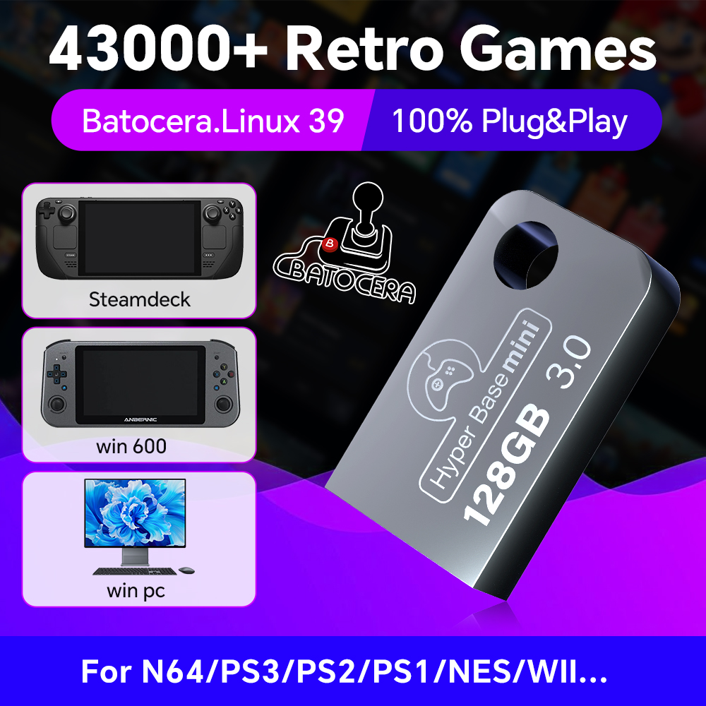 Retro Gaming Mini Pc - Batocera 128G USB Flash Drive For