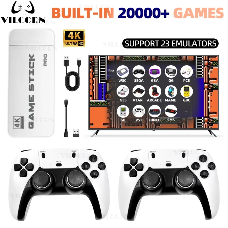 VILCORN 4K HD Game Stick Retro - đánh giá và giá Retro Gaming With Projector